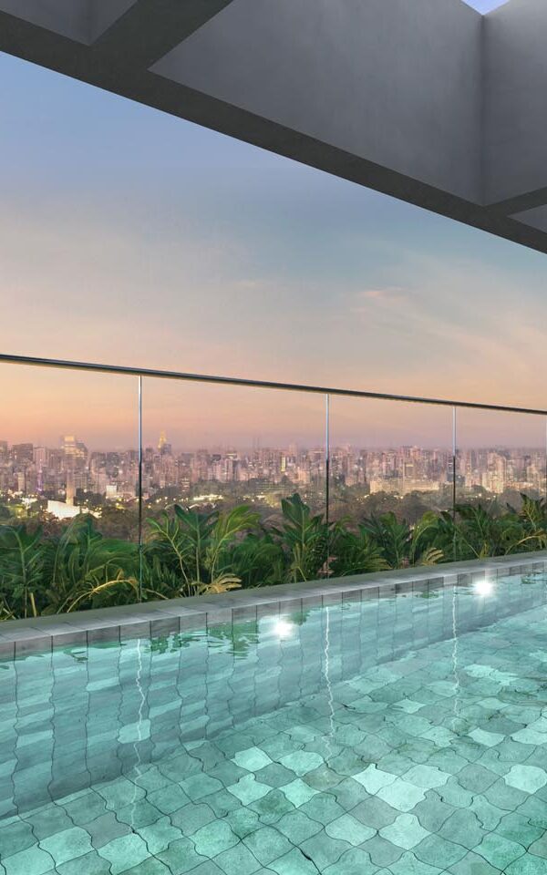 Bueno Brandão 257-Perspectiva ilustrada - Piscina residencial
